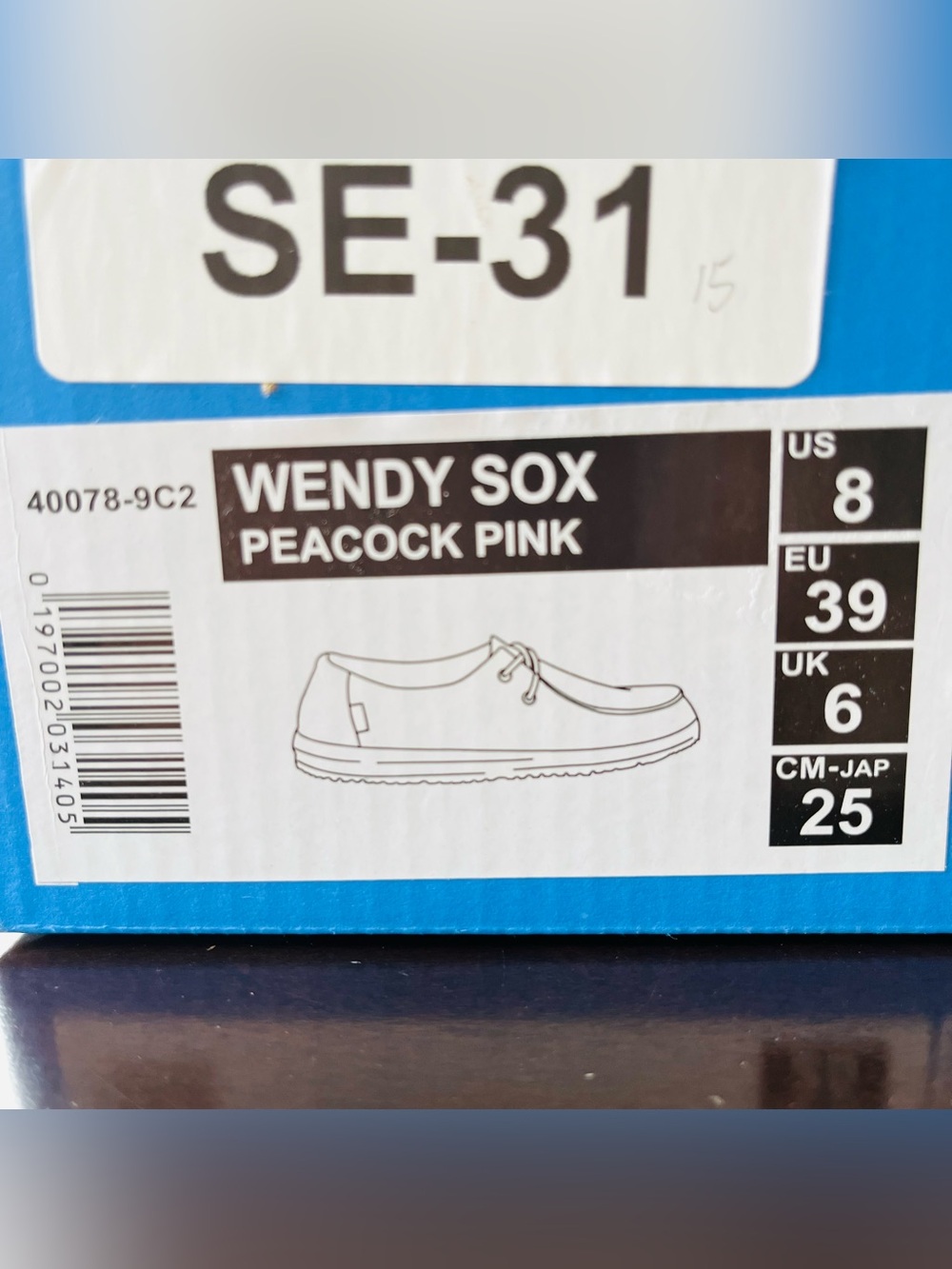 Sz 8 Hey Dude Women’s Wendy Sox Peacock Pink Loafers NWB - Picture 7 of 7